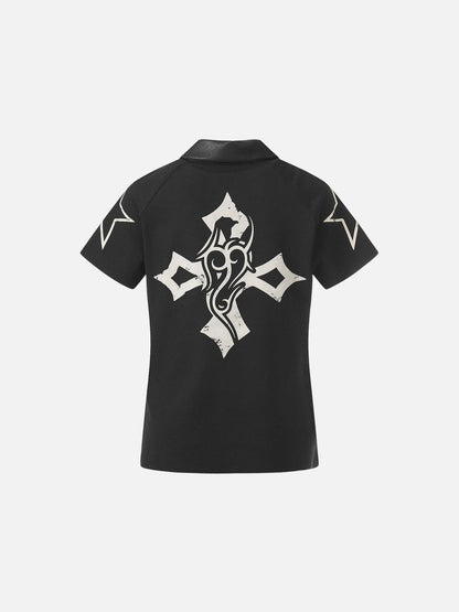 DAXUEN Short sleeve polo shirt with bold graphics