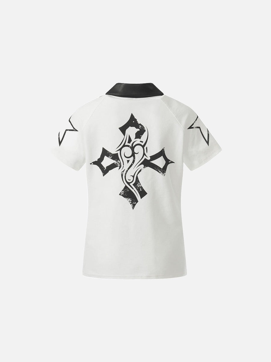 DAXUEN Short sleeve polo shirt with bold graphics