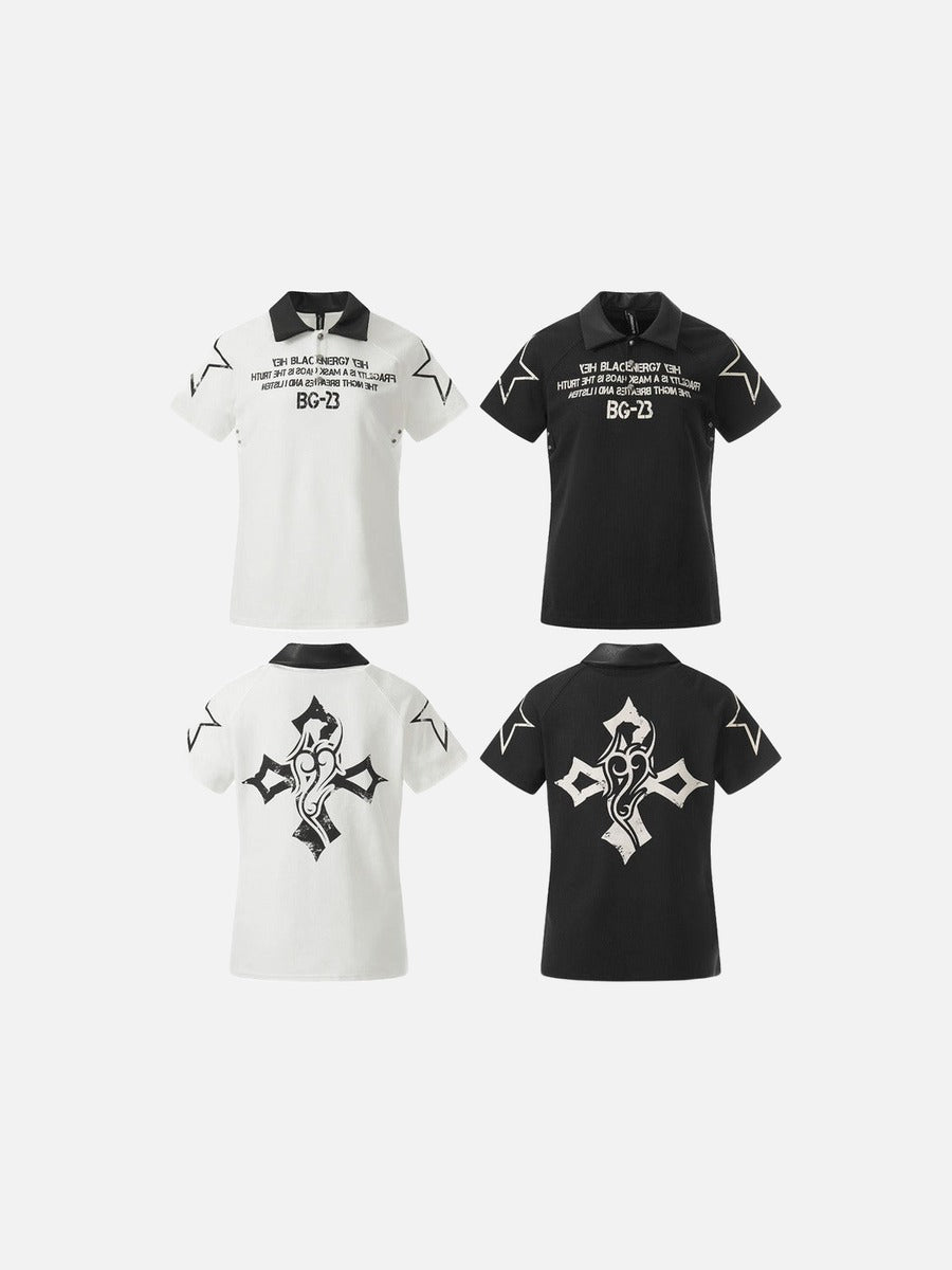 DAXUEN Short sleeve polo shirt with bold graphics