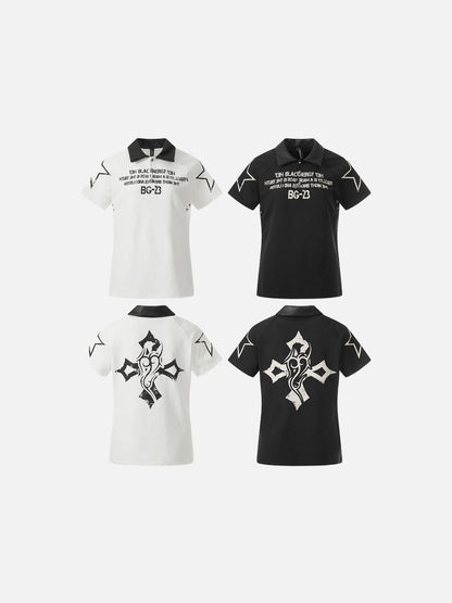 DAXUEN Short sleeve polo shirt with bold graphics