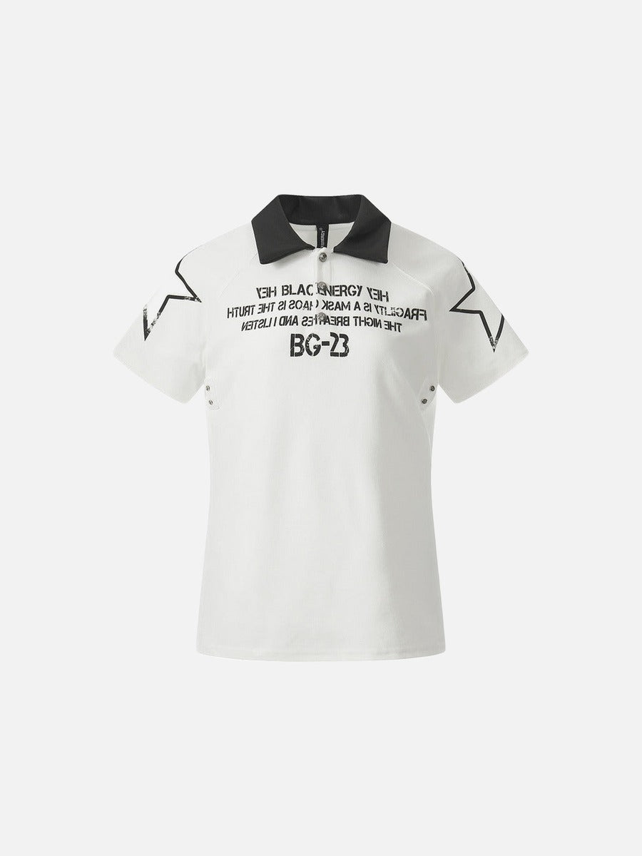 DAXUEN Short sleeve polo shirt with bold graphics