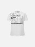 DAXUEN White short-sleeved crew neck graphic T-shirt