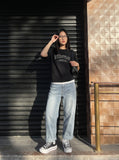 DAXUEN Bold graphic summer t-shirt with relaxed fit — model photo