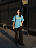DAXUEN Bold graphic summer t-shirt with relaxed fit — model photo