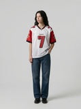 DAXUEN Short-sleeved loose-fitting jersey t-shirt — model photo