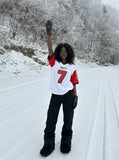 DAXUEN Short-sleeved loose-fitting jersey t-shirt — model photo
