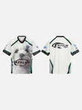 DAXUEN Loose-fit short-sleeved V-neck graphic tee
