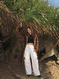 DAXUEN Wide-leg cargo pants with graphic print — model photo