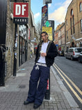 DAXUEN Wide-leg cargo pants with graphic print — model photo
