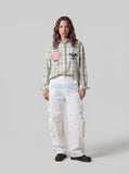 DAXUEN Wide-leg cargo pants with graphic print — model photo