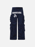DAXUEN Wide-leg cargo pants with graphic print