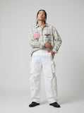 DAXUEN Wide-leg cargo pants with graphic print — model photo