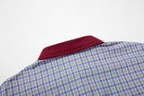 DAXUEN light blue purple beige plaid long-sleeved button-up shirt