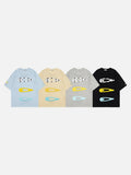 DAXUEN Short-sleeved loose-fitting T-shirt with hair clip graphics