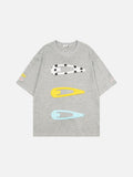 DAXUEN Short-sleeved loose-fitting T-shirt with hair clip graphics