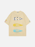 DAXUEN Short-sleeved loose-fitting T-shirt with hair clip graphics