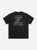 DAXUEN black oversized bold-hand-drawn graphic tee