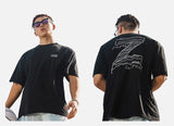 DAXUEN black oversized bold-hand-drawn graphic tee