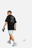 DAXUEN black oversized bold-hand-drawn graphic tee