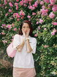 DAXUEN Oversized short-sleeve t-shirt with letter graphic — model photo