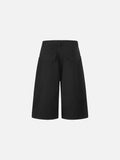 Wide-leg culottes with letter embroidery and pockets