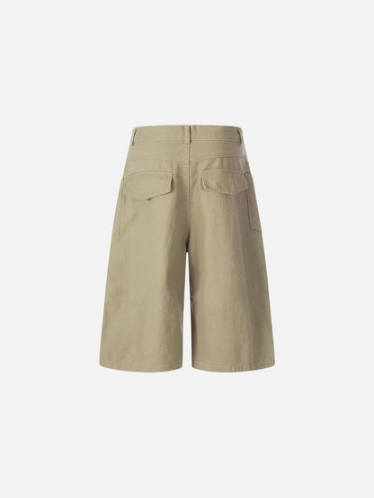 Wide-leg culottes with letter embroidery and pockets