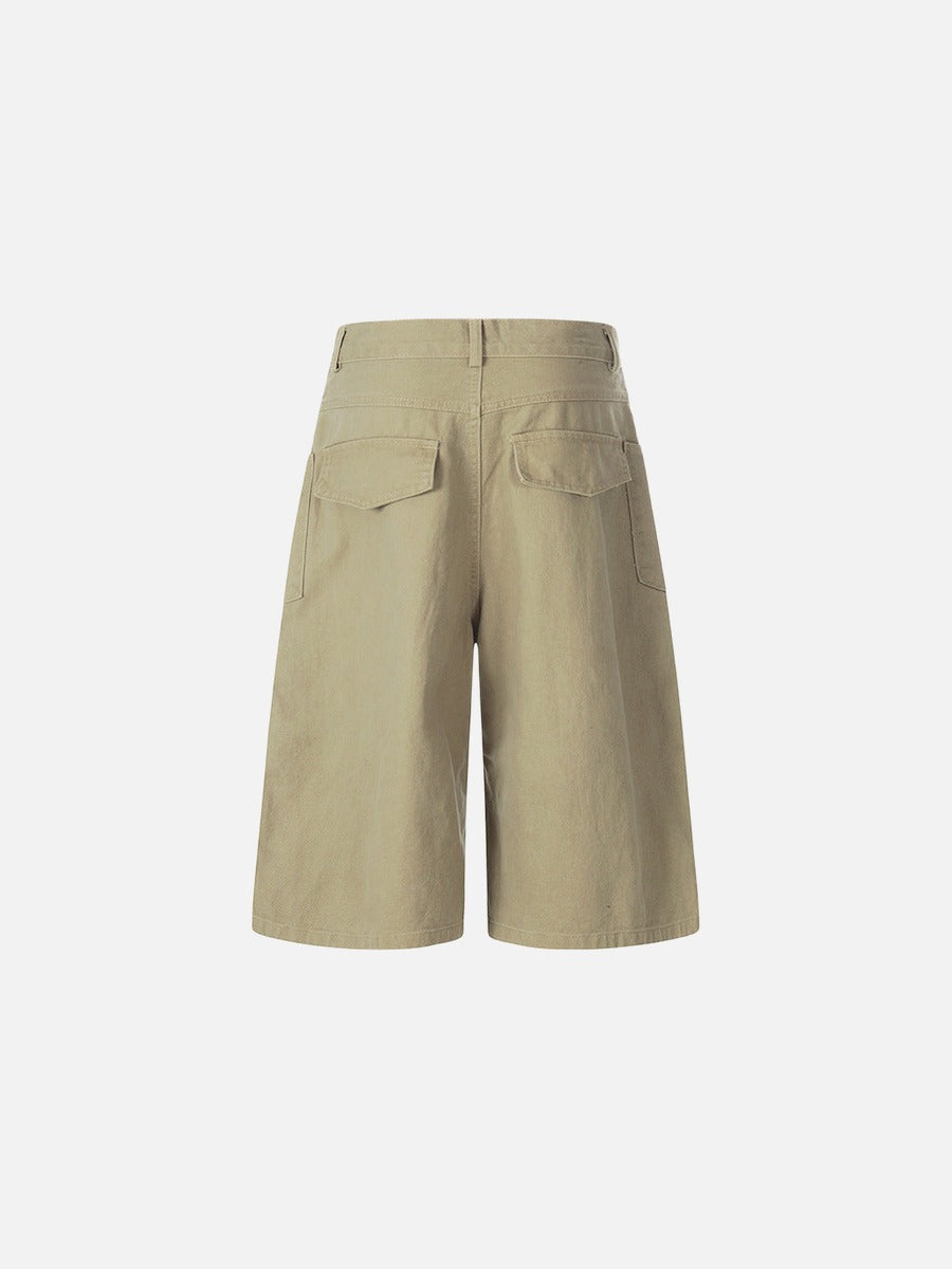 Wide-leg culottes with letter embroidery and pockets