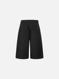 Wide-leg culottes with letter embroidery and pockets