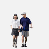DAXUEN navy oversized multi-line graphic t-shirt