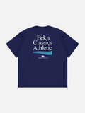 DAXUEN navy oversized multi-line graphic t-shirt