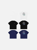 DAXUEN navy oversized multi-line graphic t-shirt