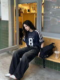 DAXUEN Mesh sports T-shirt with number 8 — model photo
