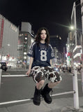 DAXUEN Mesh sports T-shirt with number 8 — model photo