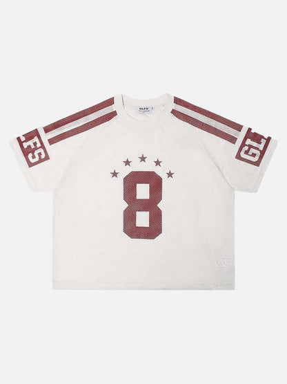 DAXUEN Mesh sports T-shirt with number 8