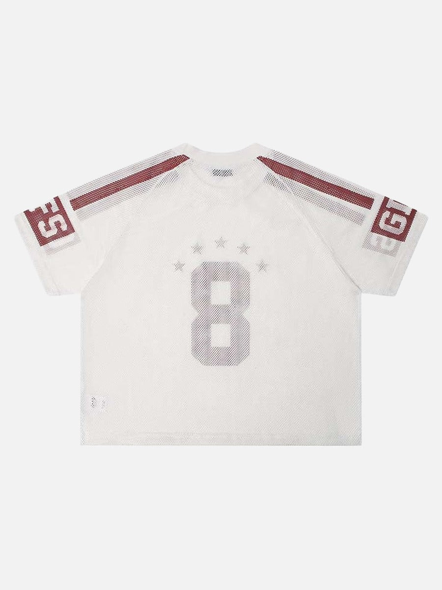DAXUEN Mesh sports T-shirt with number 8