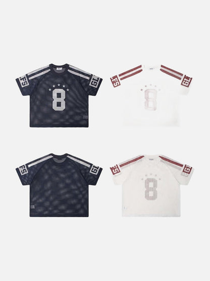 DAXUEN Mesh sports T-shirt with number 8