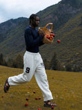DAXUEN Wide leg sweatpants with numeral graphic — model photo