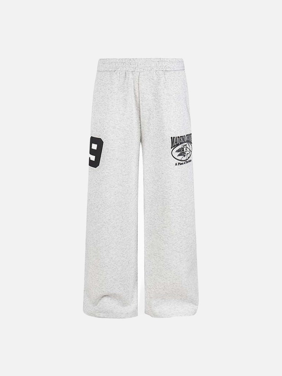 DAXUEN Wide leg sweatpants with numeral graphic
