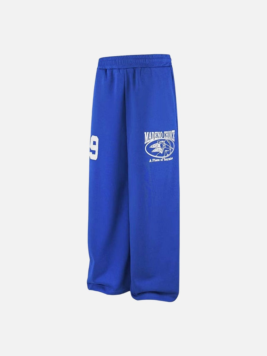 DAXUEN Wide leg sweatpants with numeral graphic