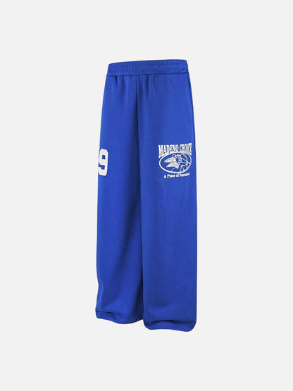 DAXUEN Wide leg sweatpants with numeral graphic