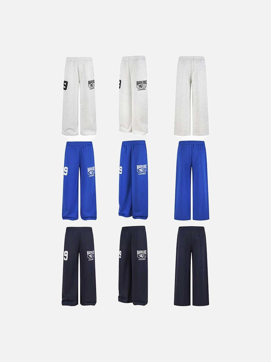 DAXUEN Wide leg sweatpants with numeral graphic