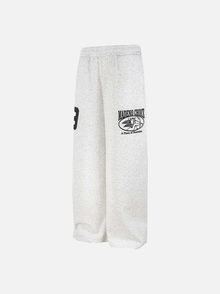 DAXUEN Wide leg sweatpants with numeral graphic