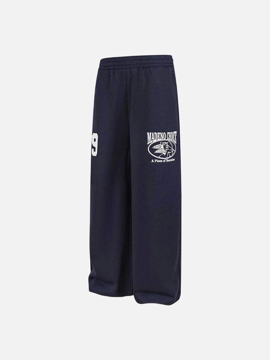 DAXUEN Wide leg sweatpants with numeral graphic