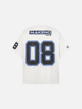 DAXUEN white oversized bold-numeral graphic tee