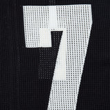 DAXUEN black knit polo with bold '7' graphic