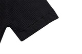 DAXUEN black knit polo with bold '7' graphic