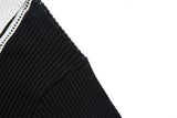 DAXUEN black knit polo with bold '7' graphic