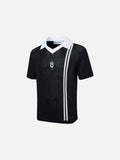 DAXUEN black knit polo with bold '7' graphic