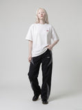 DAXUEN white oversized bold red graphic back t-shirt — model photo