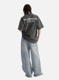DAXUEN white oversized bold red graphic back t-shirt